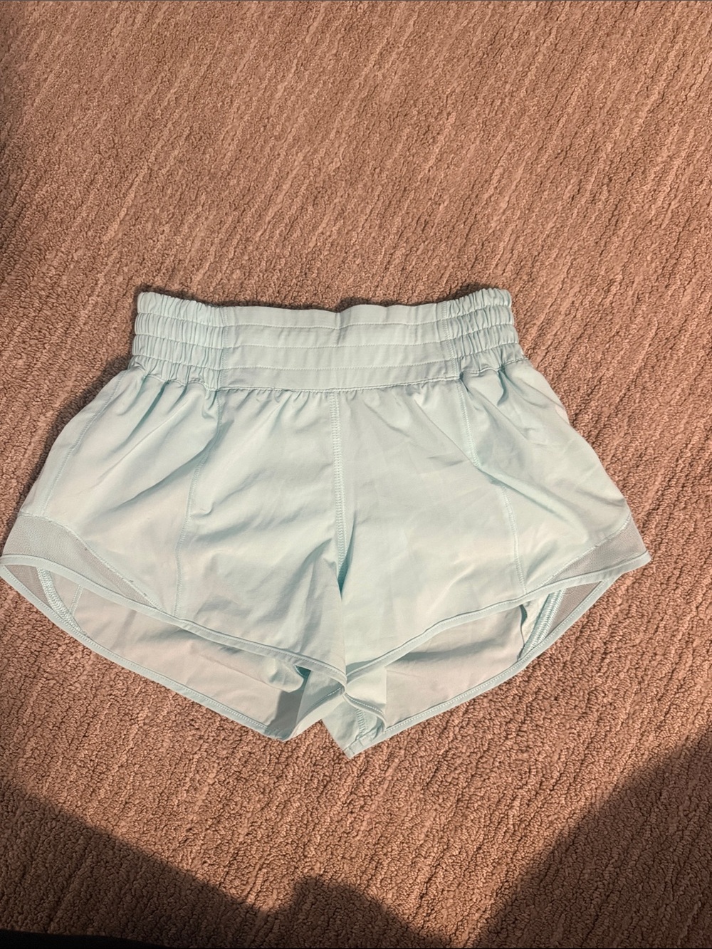 lululemon athletica Pale Blue Smocked-Waist Running Shorts